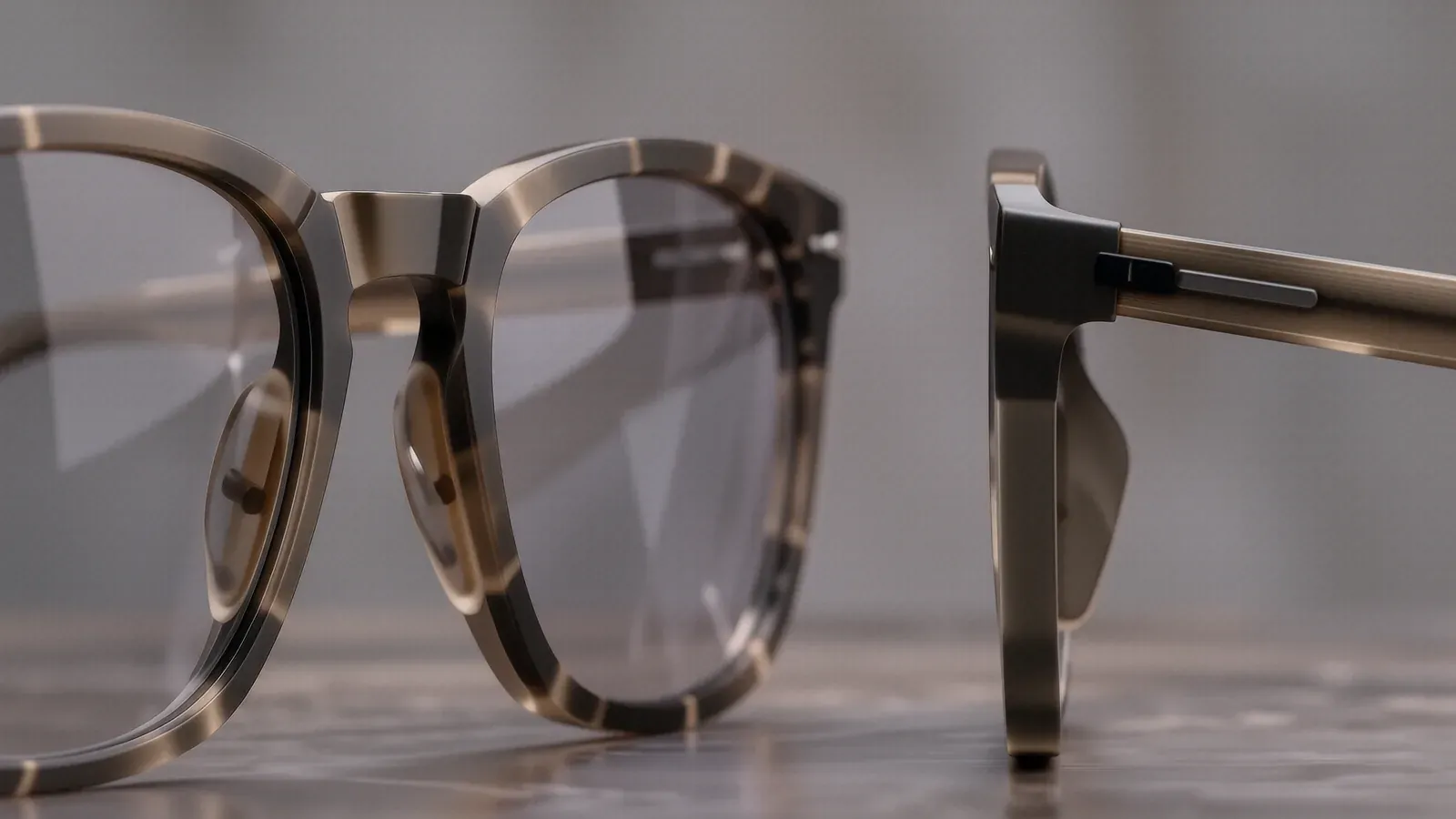 Dünnes hochbrechendes Glas neben dickem Standardglas im Profil